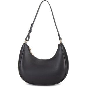 Women Moon Black Imported Polyester Pu Leather Zipper Closure Mini Tote Handbag